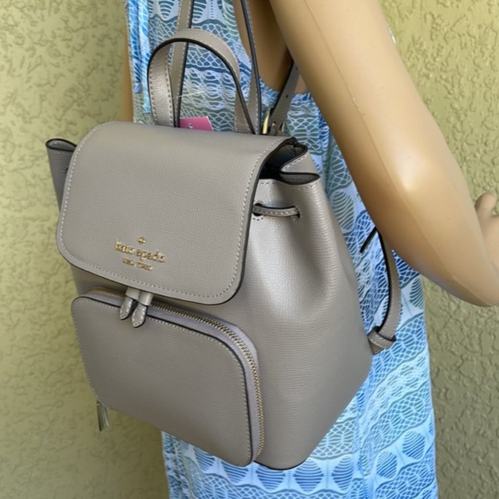 Kate Spade Darcy Flap Backpack Warm Taupe - Picture 6 of 16